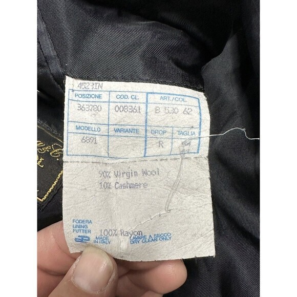 Loro Piana Saks Fifth Ave  Made Italy Black Cashmere Virgin Wool  Jacket 54/44 - Picture 4 of 11